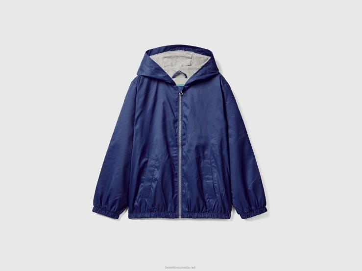 Light Jacket With Hood B4BF1646 Benetton Kids Dark Blue