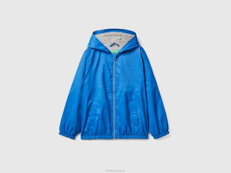 Light Jacket With Hood B4BF4750 Benetton Kids Bright Blue