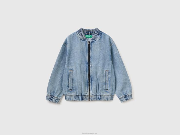 Lightweight Denim Bomber B4BF1631 Benetton Kids Sky Blue