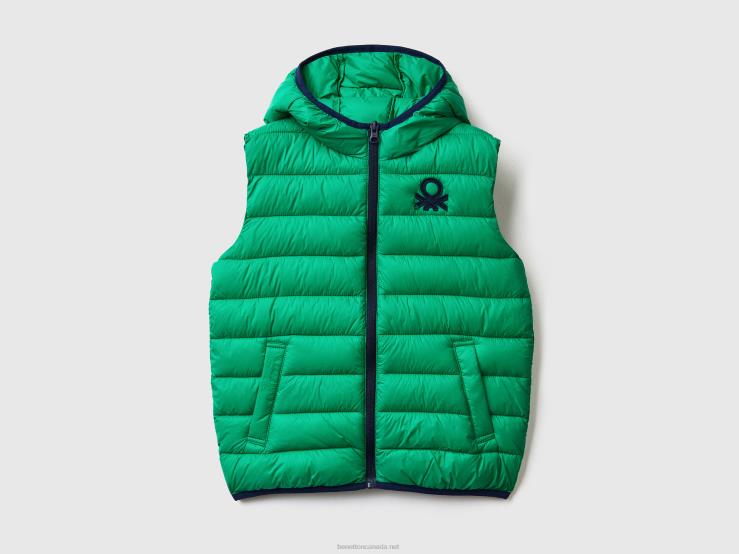 Padded Jacket With Hood B4BF1636 Benetton Kids Green