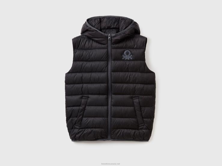 Padded Jacket With Hood B4BF1645 Benetton Kids Black