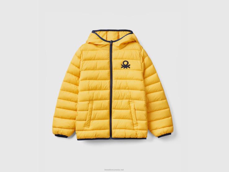 Padded Jacket With Hood B4BF4736 Benetton Kids Yellow