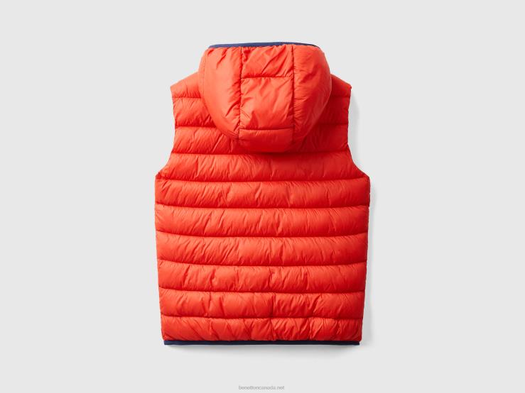Padded Jacket With Hood B4BF4739 Benetton Kids Red