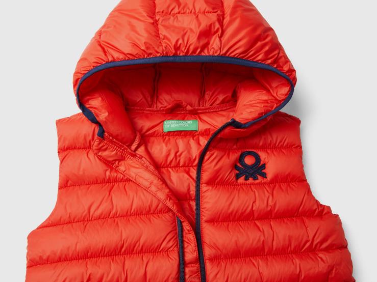 Padded Jacket With Hood B4BF4739 Benetton Kids Red