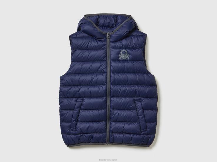 Padded Jacket With Hood B4BF4742 Benetton Kids Dark Blue