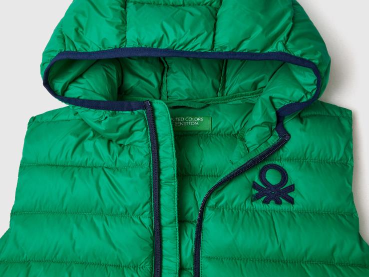 Padded Jacket With Hood B4BF4746 Benetton Kids Green
