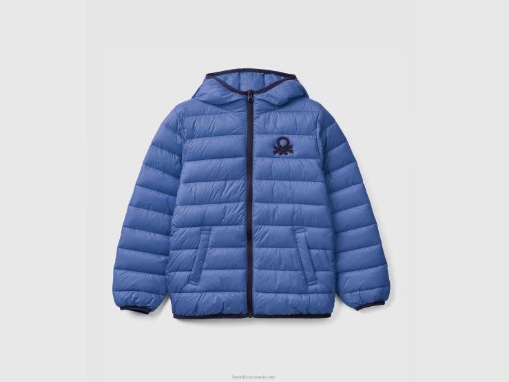 Padded Jacket With Hood B4BF4747 Benetton Kids Bright Blue