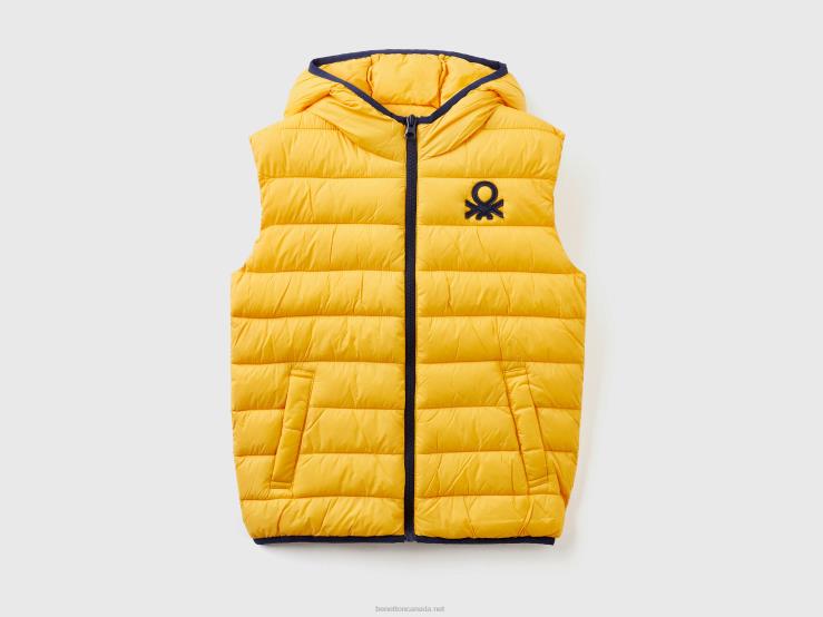 Padded Jacket With Hood B4BF4755 Benetton Kids Yellow