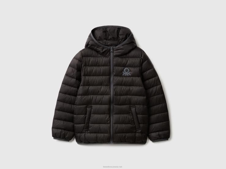 Padded Jacket With Hood B4BF4757 Benetton Kids Black