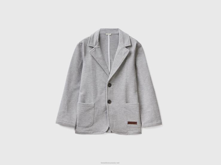 Sweat Blazer With Pockets B4BF1625 Benetton Kids Light Gray