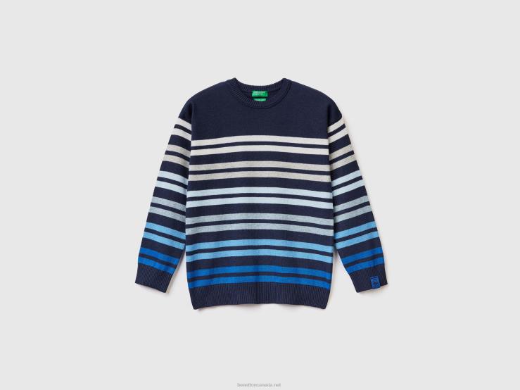 Striped Sweater B4BF3416 Benetton Kids Blue