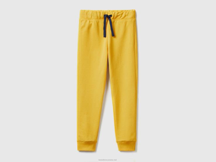 100% Cotton Sweatpants B4BF1900 Benetton Kids Yellow