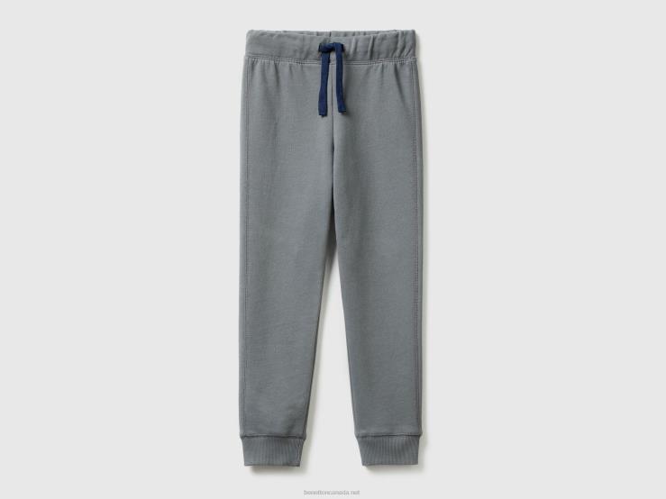 100% Cotton Sweatpants B4BF1934 Benetton Kids Dark Gray