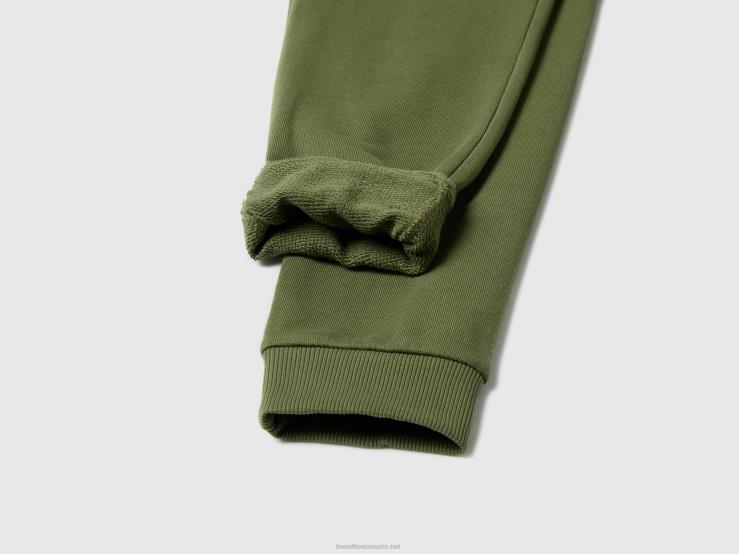 100% Cotton Sweatpants B4BF1938 Benetton Kids Military Green