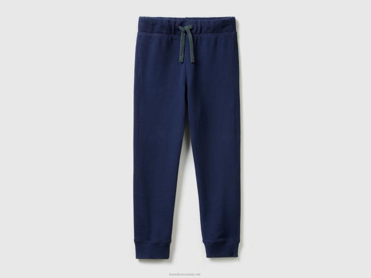 100% Cotton Sweatpants B4BF1941 Benetton Kids Dark Blue