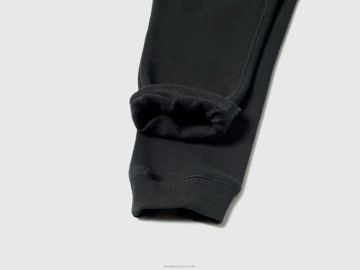 100% Cotton Sweatpants B4BF1946 Benetton Kids Black