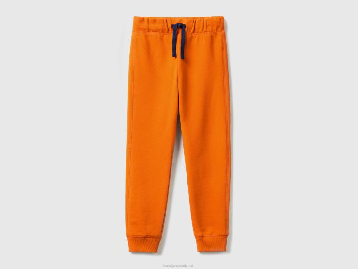100% Cotton Sweatpants B4BF4915 Benetton Kids Orange