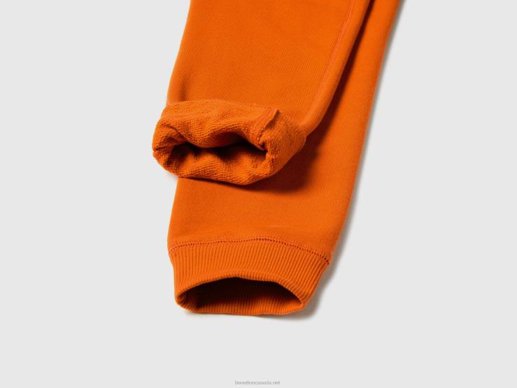 100% Cotton Sweatpants B4BF4915 Benetton Kids Orange