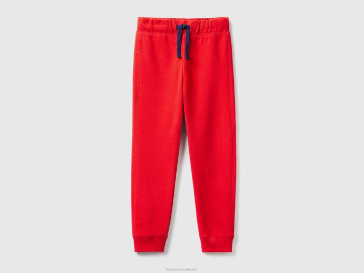100% Cotton Sweatpants B4BF4917 Benetton Kids Red