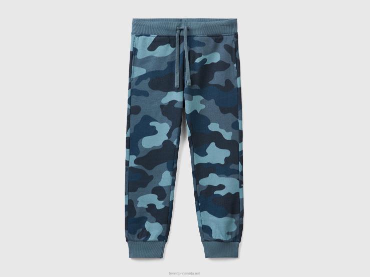 Camouflage Joggers B4BF1926 Benetton Kids Light Blue