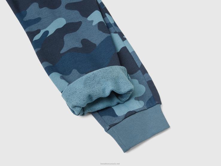 Camouflage Joggers B4BF1926 Benetton Kids Light Blue