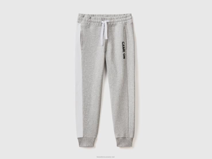 Joggers With Clashing Band B4BF1910 Benetton Kids Light Gray