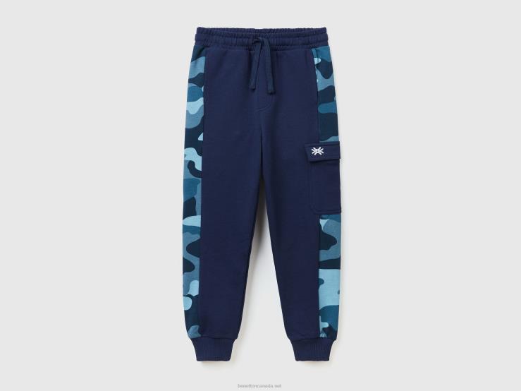 Sweatpants With Camouflage Bands B4BF1919 Benetton Kids Dark Blue