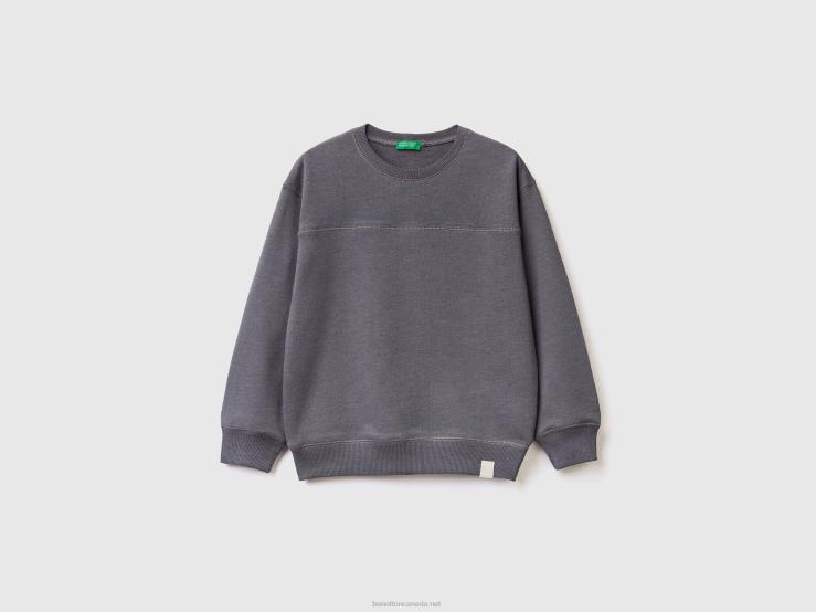 Pullover Sweatshirt In Recycled Fabric B4BF1862 Benetton Kids Dark Gray