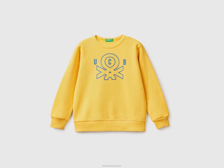 Sweatshirt With Logo Print B4BF1814 Benetton Kids Yellow