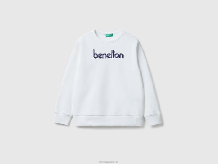 Sweatshirt With Logo Print B4BF4831 Benetton Kids White