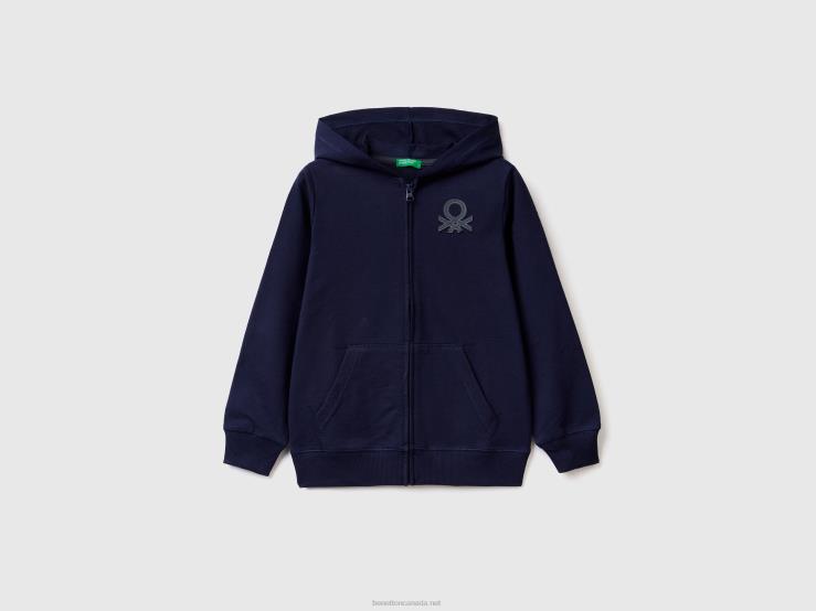 Zip-Up Hoodie B4BF1810 Benetton Kids Dark Blue