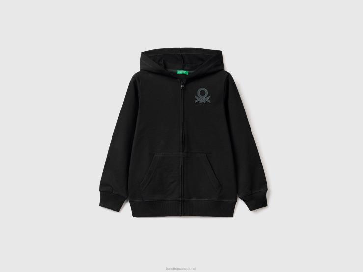 Zip-Up Hoodie B4BF1843 Benetton Kids Black