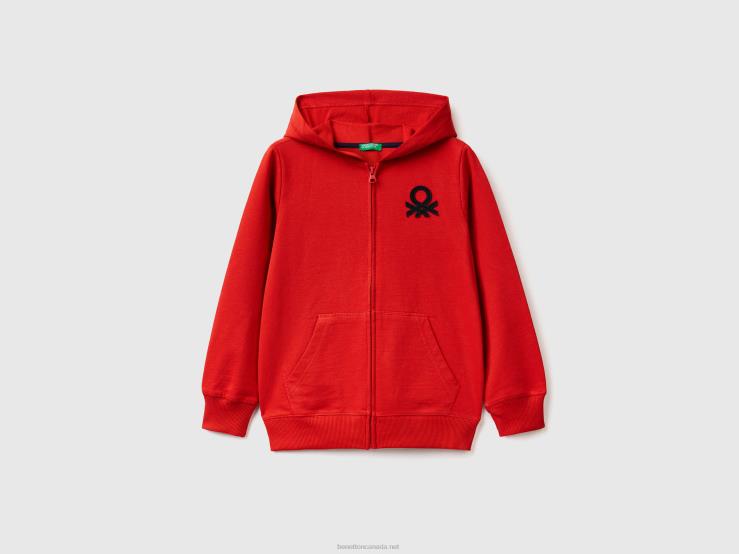 Zip-Up Hoodie B4BF4872 Benetton Kids Red
