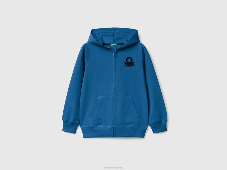 Zip-Up Hoodie B4BF4878 Benetton Kids Bright Blue
