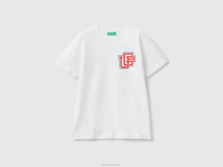 100% Organic Cotton T-Shirt B4BF1756 Benetton Kids White