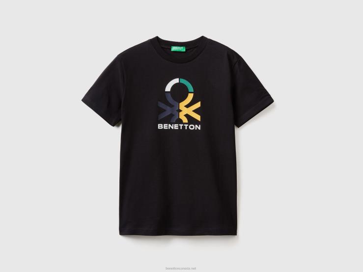 100% Organic Cotton T-Shirt B4BF4790 Benetton Kids Black
