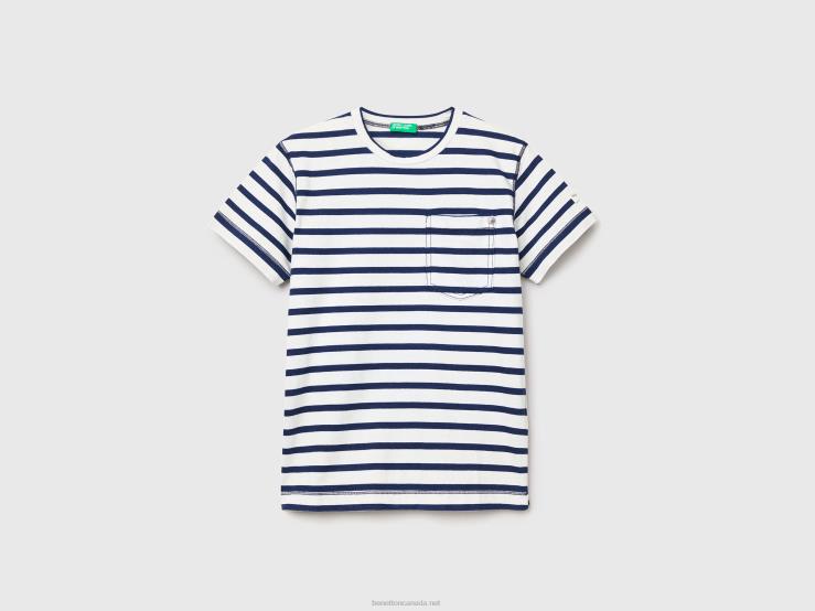 Blue Striped T-Shirt B4BF1779 Benetton Kids Blue