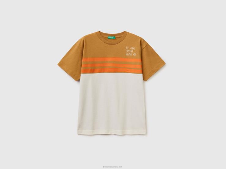 Color Block T-Shirt With Print B4BF1794 Benetton Kids Camel