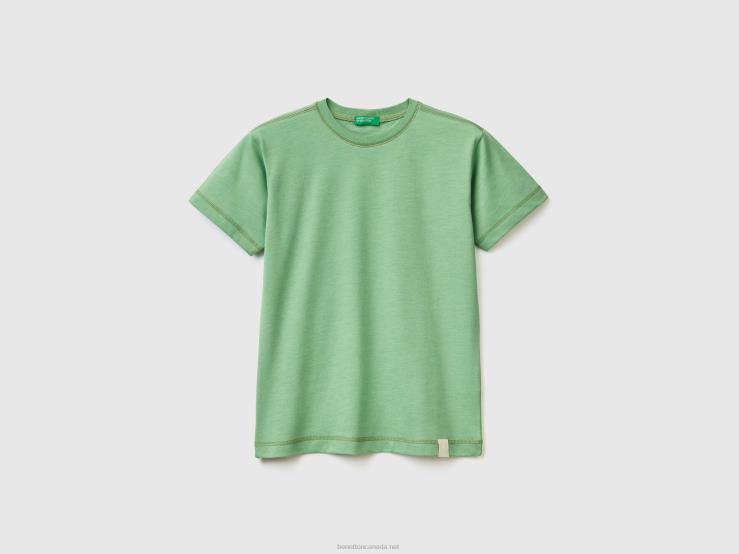 Crew Neck T-Shirt In Recycled Fabric B4BF1724 Benetton Kids Light Green