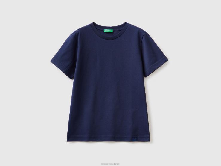 Organic Cotton T-Shirt B4BF1681 Benetton Kids Dark Blue