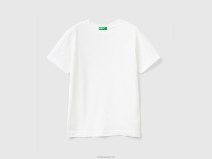 Organic Cotton T-Shirt B4BF1706 Benetton Kids White