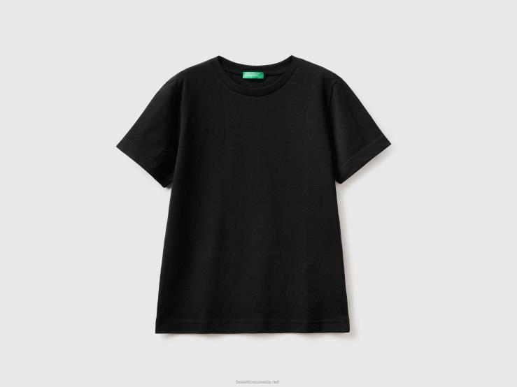 Organic Cotton T-Shirt B4BF1767 Benetton Kids Black