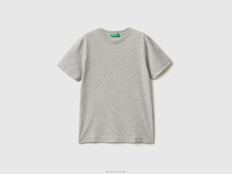 Organic Cotton T-Shirt B4BF1784 Benetton Kids Light Gray