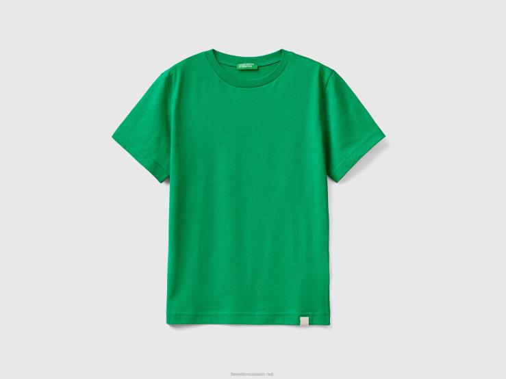 Organic Cotton T-Shirt B4BF4802 Benetton Kids Green