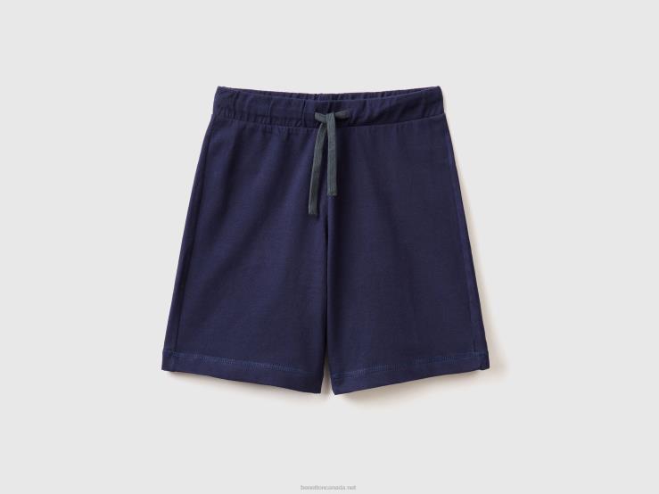 100% Cotton Bermudas B4BF1980 Benetton Kids Dark Blue