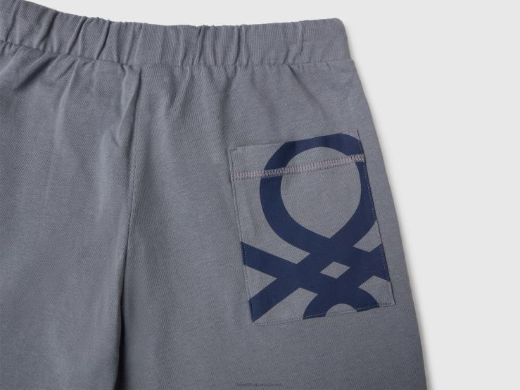 100% Cotton Bermudas B4BF1987 Benetton Kids Gray