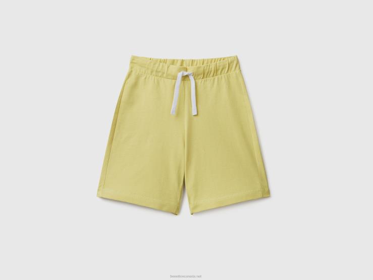 100% Cotton Bermudas B4BF2003 Benetton Kids Lime