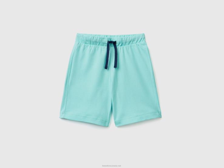 100% Cotton Bermudas B4BF2004 Benetton Kids Sky Blue