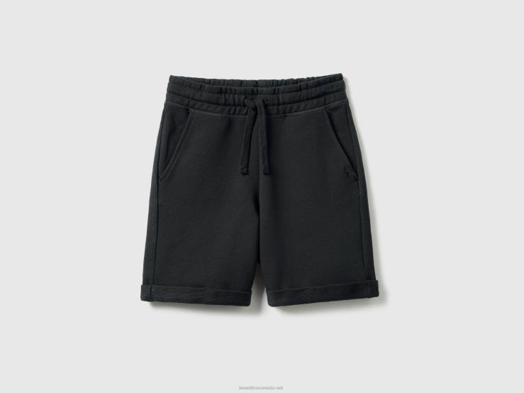 Bermudas In Pure Cotton Sweat B4BF1994 Benetton Kids Black