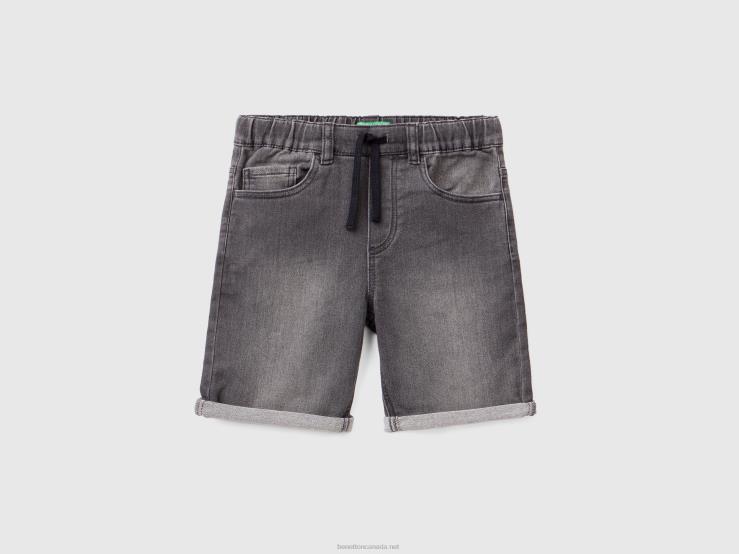 Bermudas In Stretch Denim B4BF1967 Benetton Kids Dark Gray